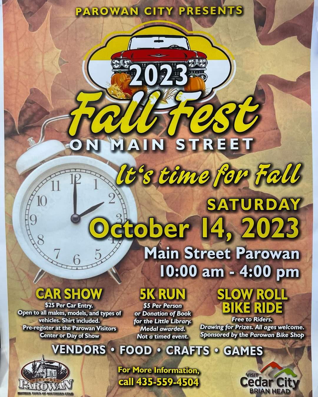 Parowan Fall Fest 2024 Utah Car Show Calendar